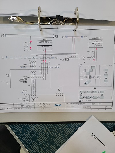 Tehnička šema elektroinstalacija i električnih sistema sa beleškama za izvođenje radova